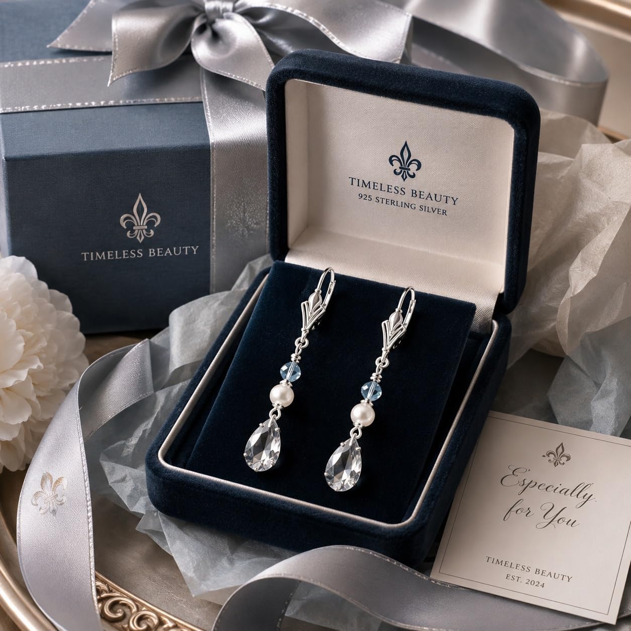2 pcs. Pack Solid Sterling Silver .925 Leverback Fleur-De-Lis Shell Earring Ear Hooks Wires Findings with Open Loop for Jewelry Making. Approximately 10 x 15 mm (3/8" x 9/16")