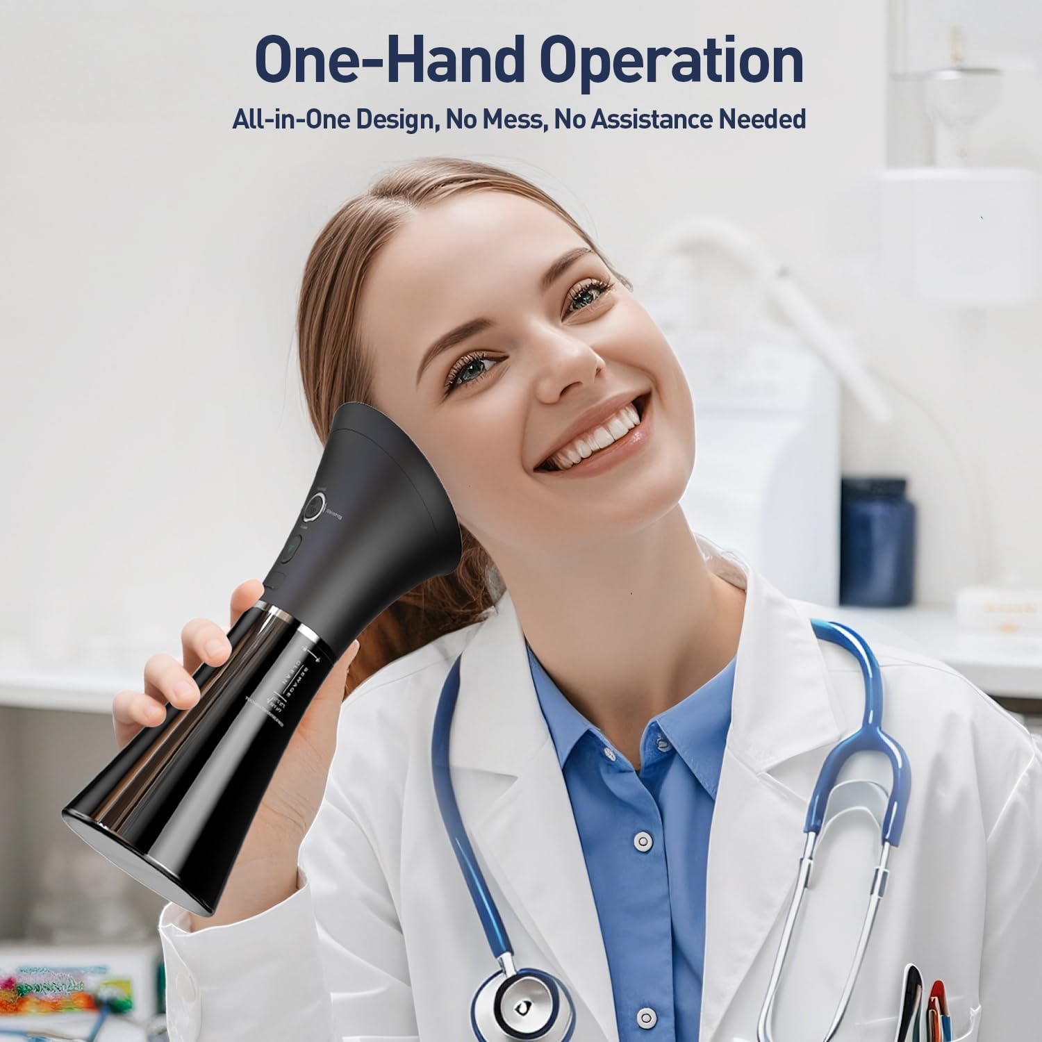 Electric Ear Wax Removal System, Water Powered Ear Cleaning Tool with Irrigation Flusher, 6 Tips, 4 Pressure Settings - Safe & Effective for Ear Wax Buildup Flushing and Cleaning