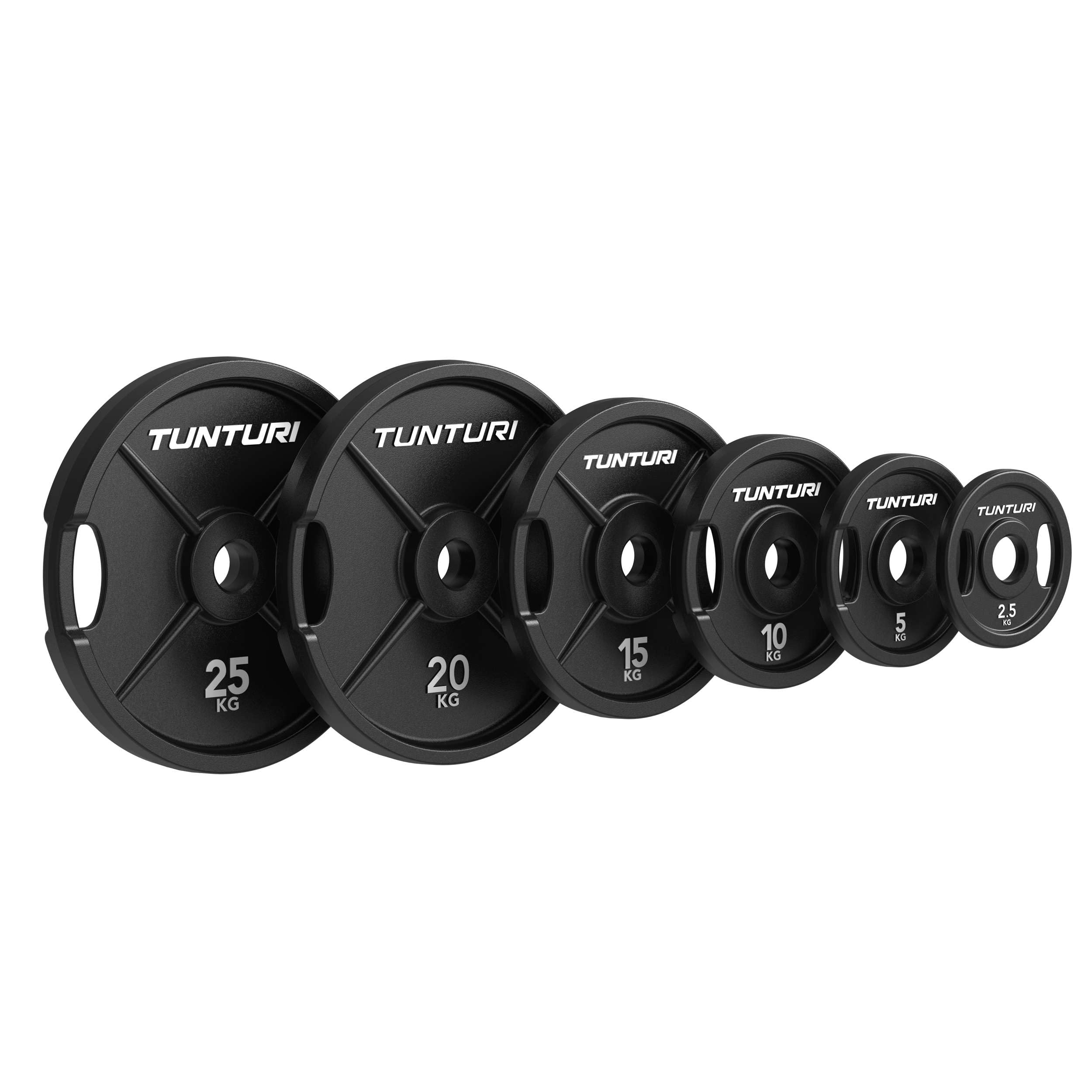 Tunturi Disco de pesas de hierro fundido Platinum – Placa parachoques – 25 kg