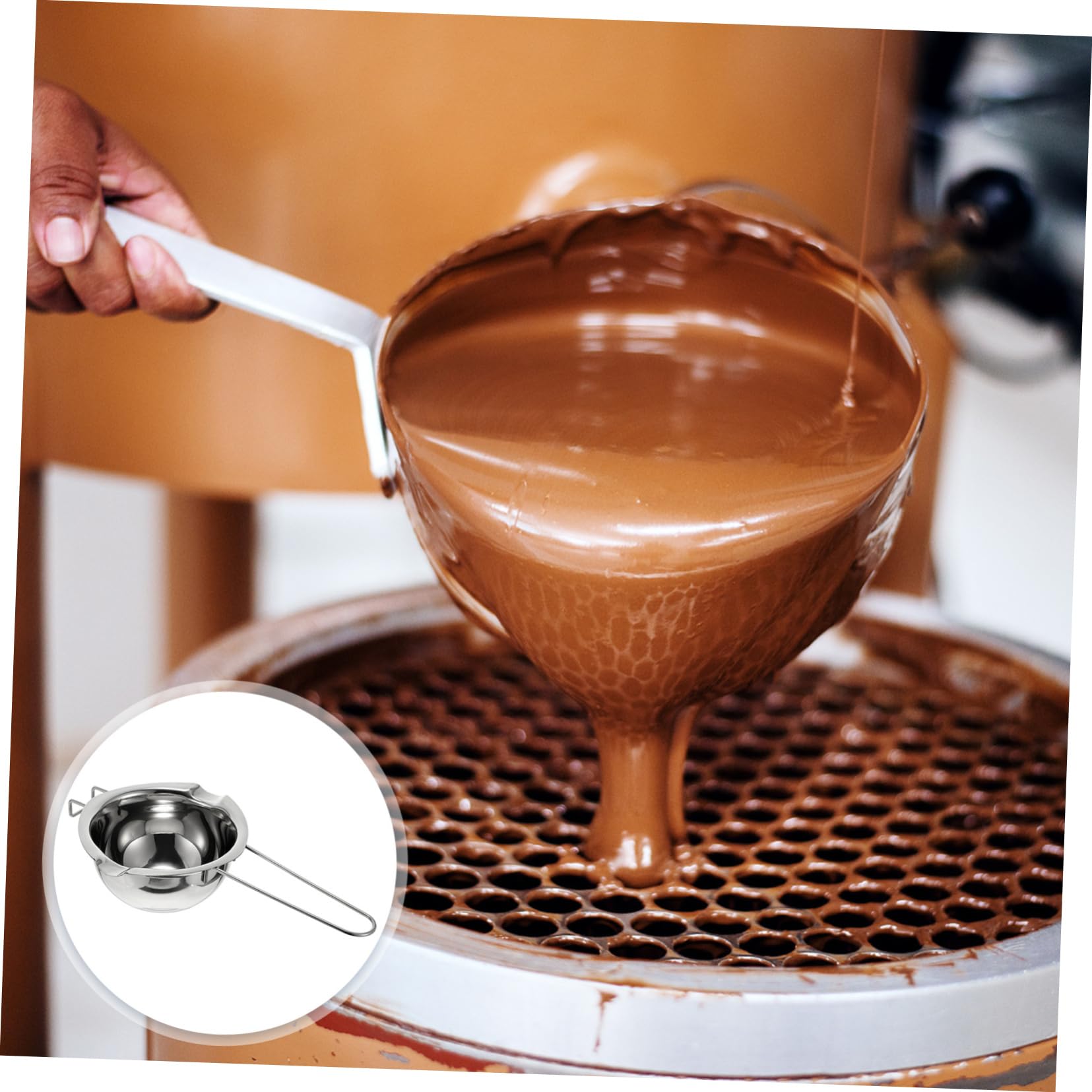 Cabilock 1 Set Stainless Steel Chocolate Melting Pot Practical Double Boiler for Melting Chocolate Candy Butter and Cheese Portable Lightweight Design for Easy Handling
