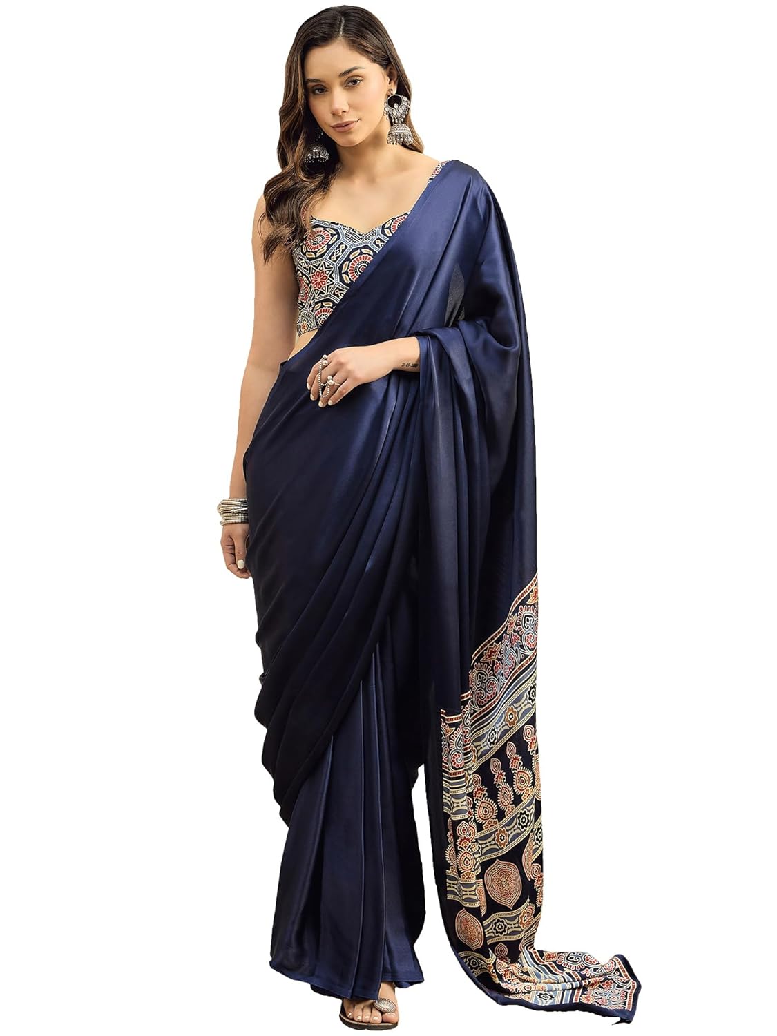 AKHILAM Women’s Satin Silk...