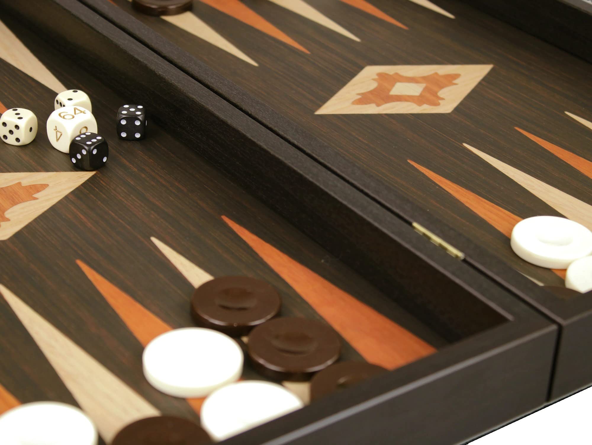 Manopoulos Backgammon Set wengé et chêne 50,8 cm