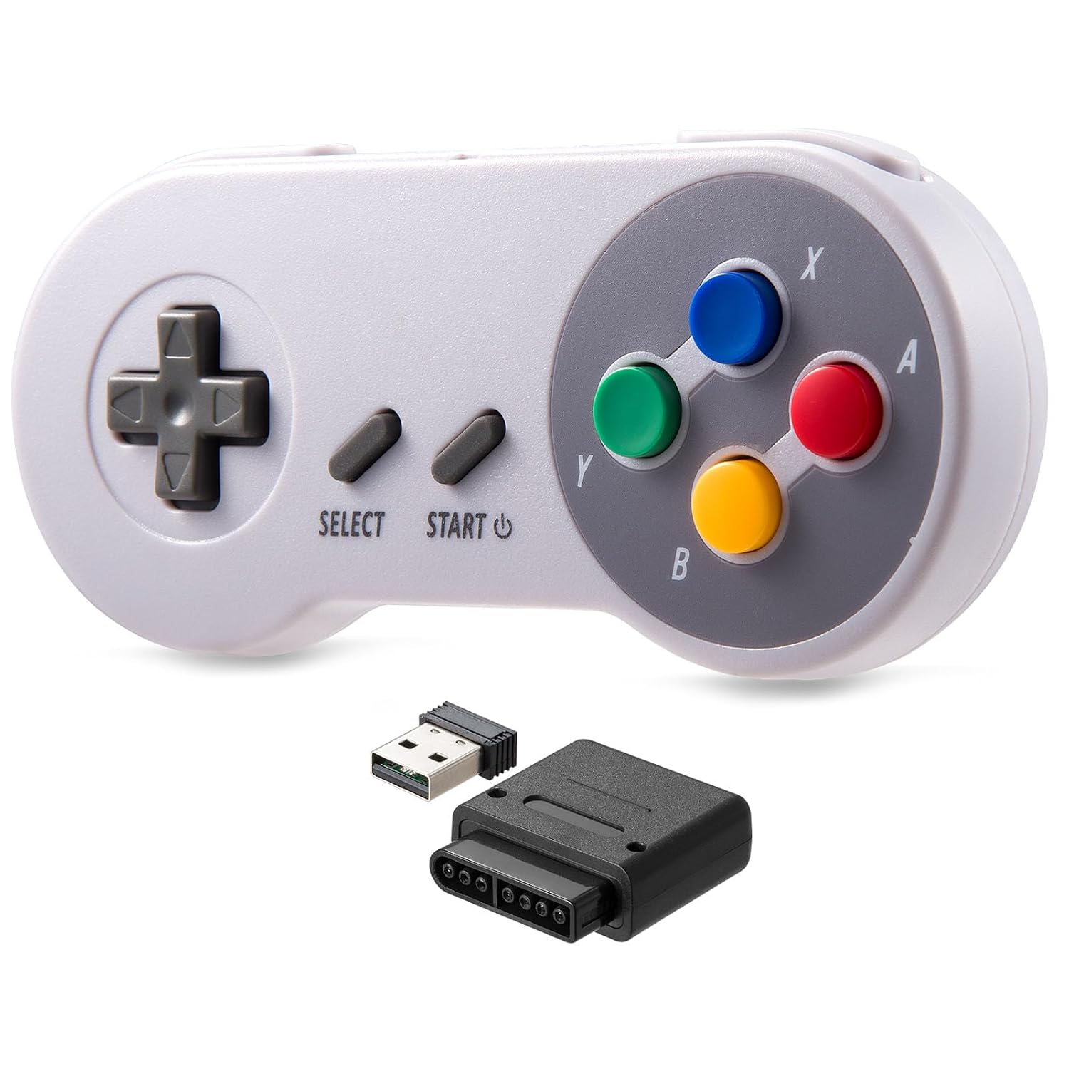 KIWITATA Wireless Controller for SNES Original Console, 2.4GHz Wireless Remote Gamepad for SNES Entertainment System Console&Windows PC(7/8/10/11)& Raspberry Pi