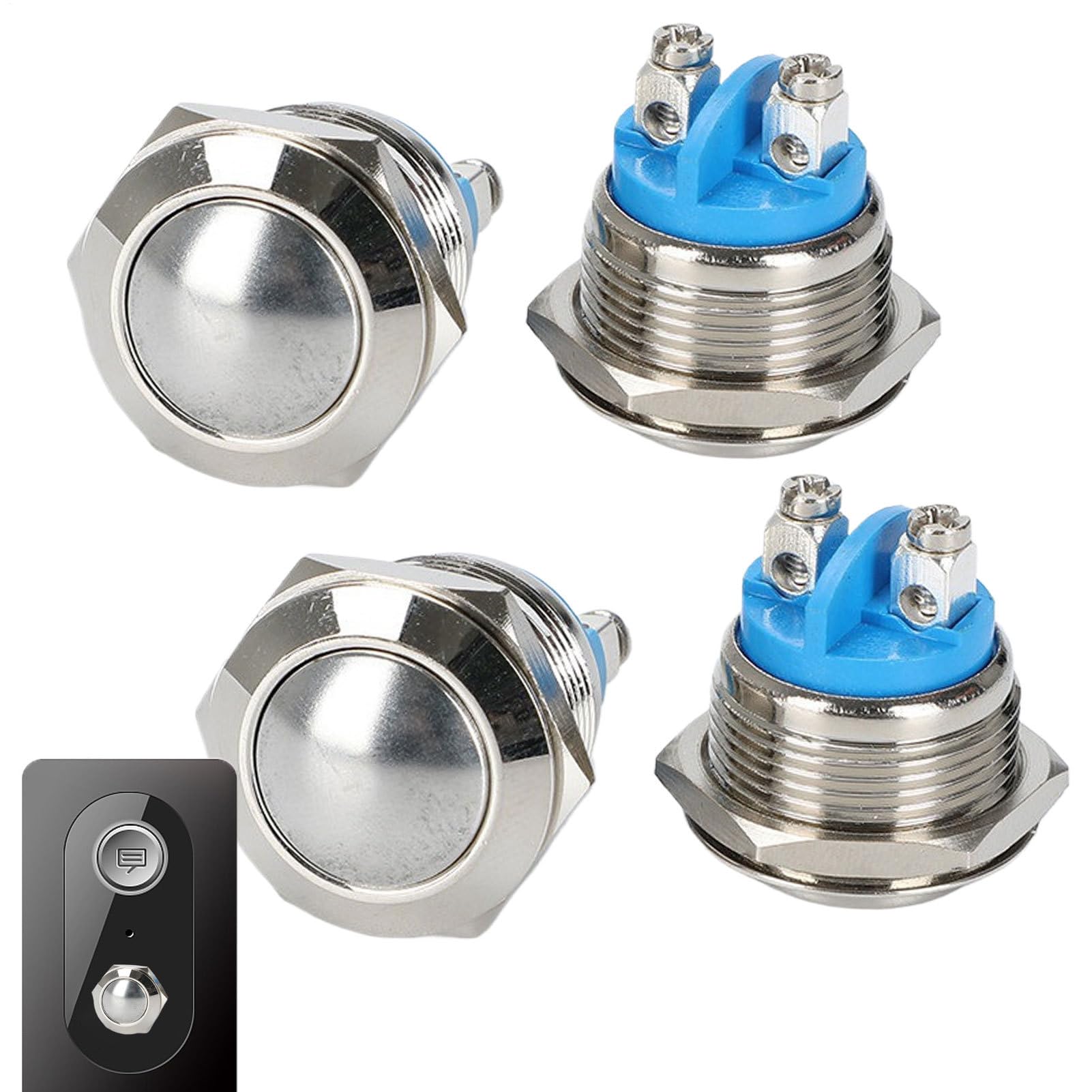 Pulsador de timbre de puerta, 4 botones de repuesto para timbre, accesorios impermeables para la actualización de casa, casa, casa, casa, casa, casa y garaje