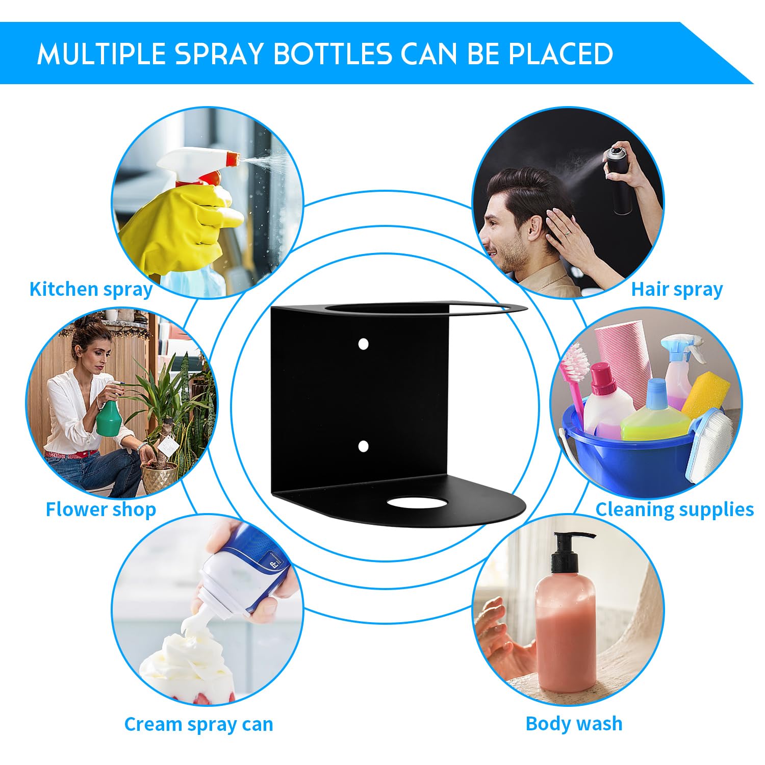 Porta Bombolette Spray Portabottiglie Spray, Scaffale per Bombolette Spray, Organizer Garage Metallo Pannello Porta Attrezzi da Parete per Officina Garage Negozio Casaperfect Size