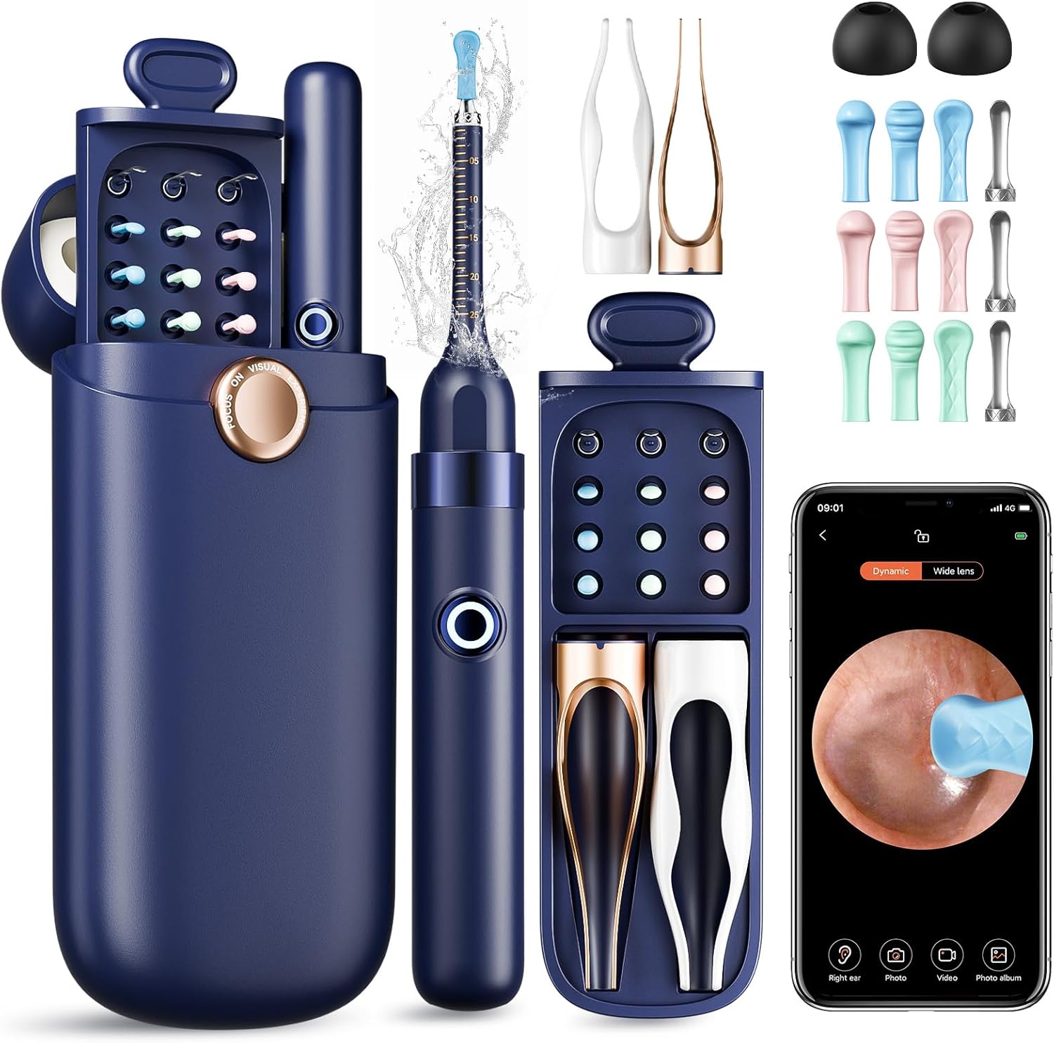 Ear Wax Removal, Ear Cleaner with Camera 1296P HD,Visual Ear Cleaner with 6 LED Lights and Flexible Tip,FSA HSA Eligible Items,Safe Ear Wax Removal Kit with Camera,Ear Cleaning Tool for Family Gifts