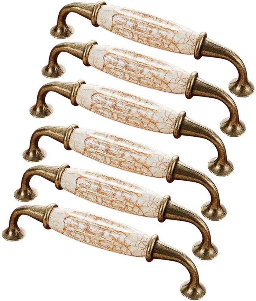 Vintage Ceramic Drawer Knobs,Cabinet Wardrobe Bow Pull Handles,6 pcs Modern Drawer Knob Ceramic Handle Wardrobe Chest Door Handle Pulls Cabinet Door Bow Handles Hardware Kitchen Cupboard Door Cabinet(