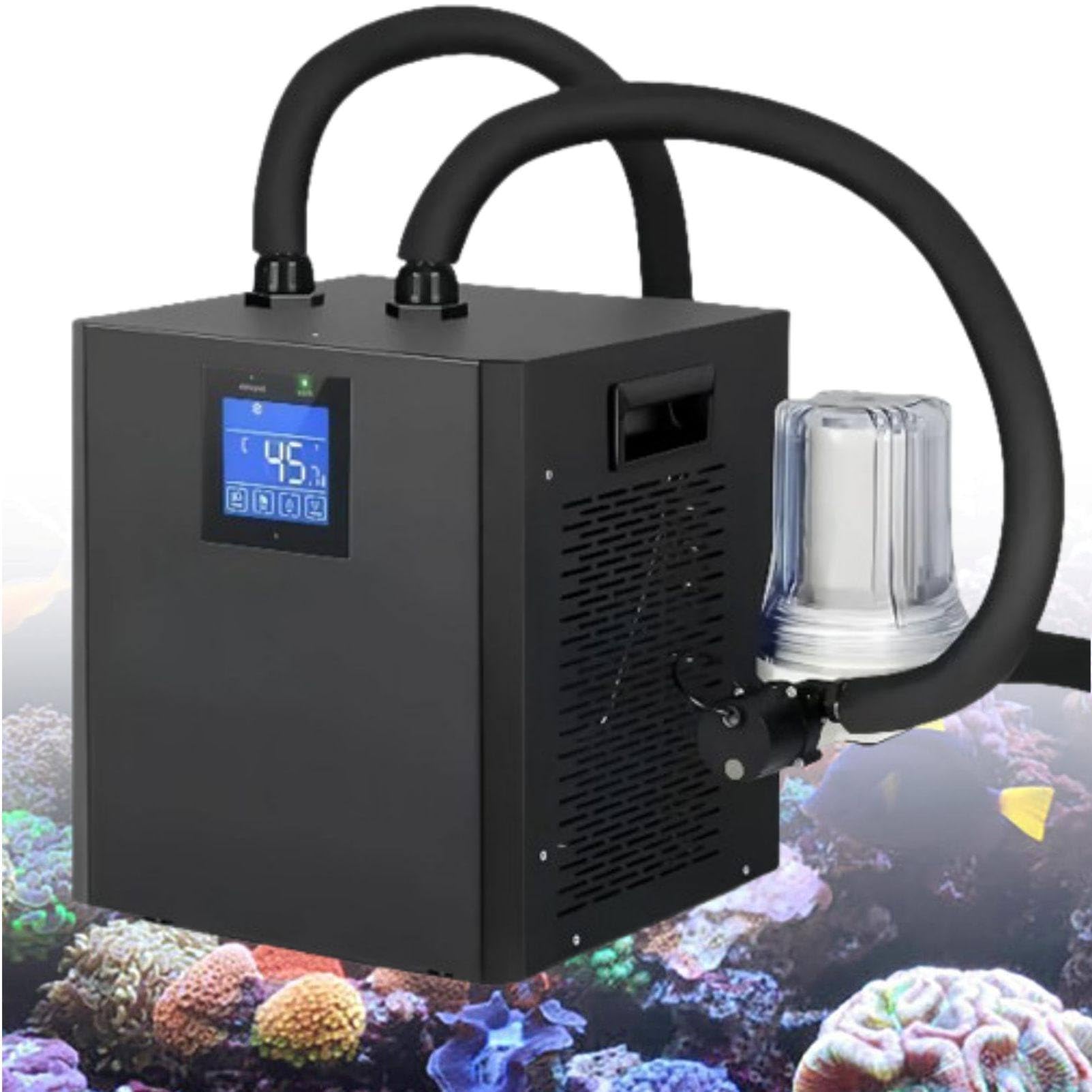 Refrigeración para acuarios de 600 W con bombas integradas y filtro externo para arrecifes