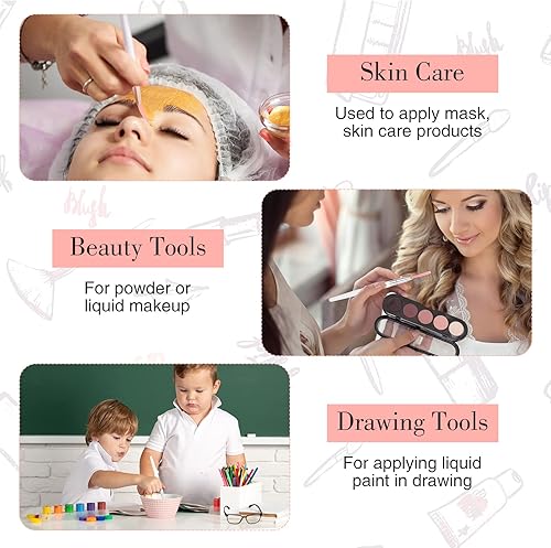 Miniatura 6 de Maitys 6 pinceles faciales para máscara de abanico, herramientas de cepillo aplicador de máscara suave, brochas de maquillaje delgadas, herramienta