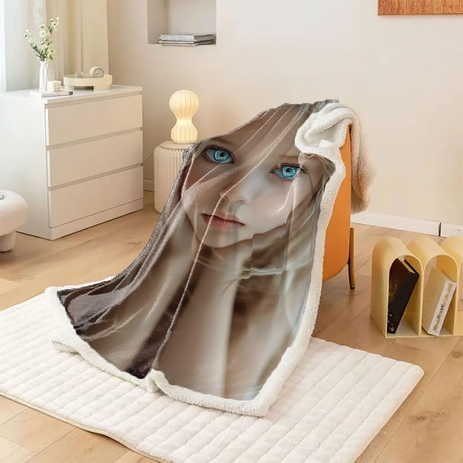 Dziewczyna Zimowe Koce, Skrzydło Koc Sofa Zima 140x200cm, Koce Na Łóżka Miękkie Przytulne Ciepłe Puszyste Odwracalne, Ciepłe Kaszmirowe uczucie Ciepły i Przytulny Kaszmirowy na Sofę Łóżko i Fotel A