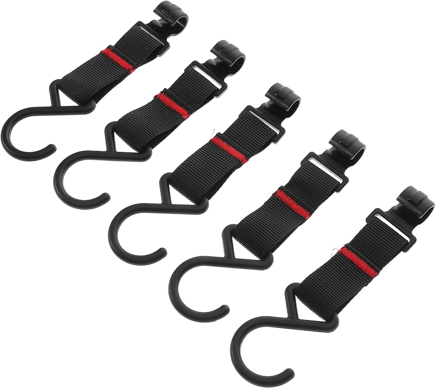 Lurrose 5pcs Portable and Lightweight Camping Hook Hanger with S-Shaped Design, Sturdy Polyester and Plastic Material, Easy to Carry Utility Storage Hook for Picnic and Camping