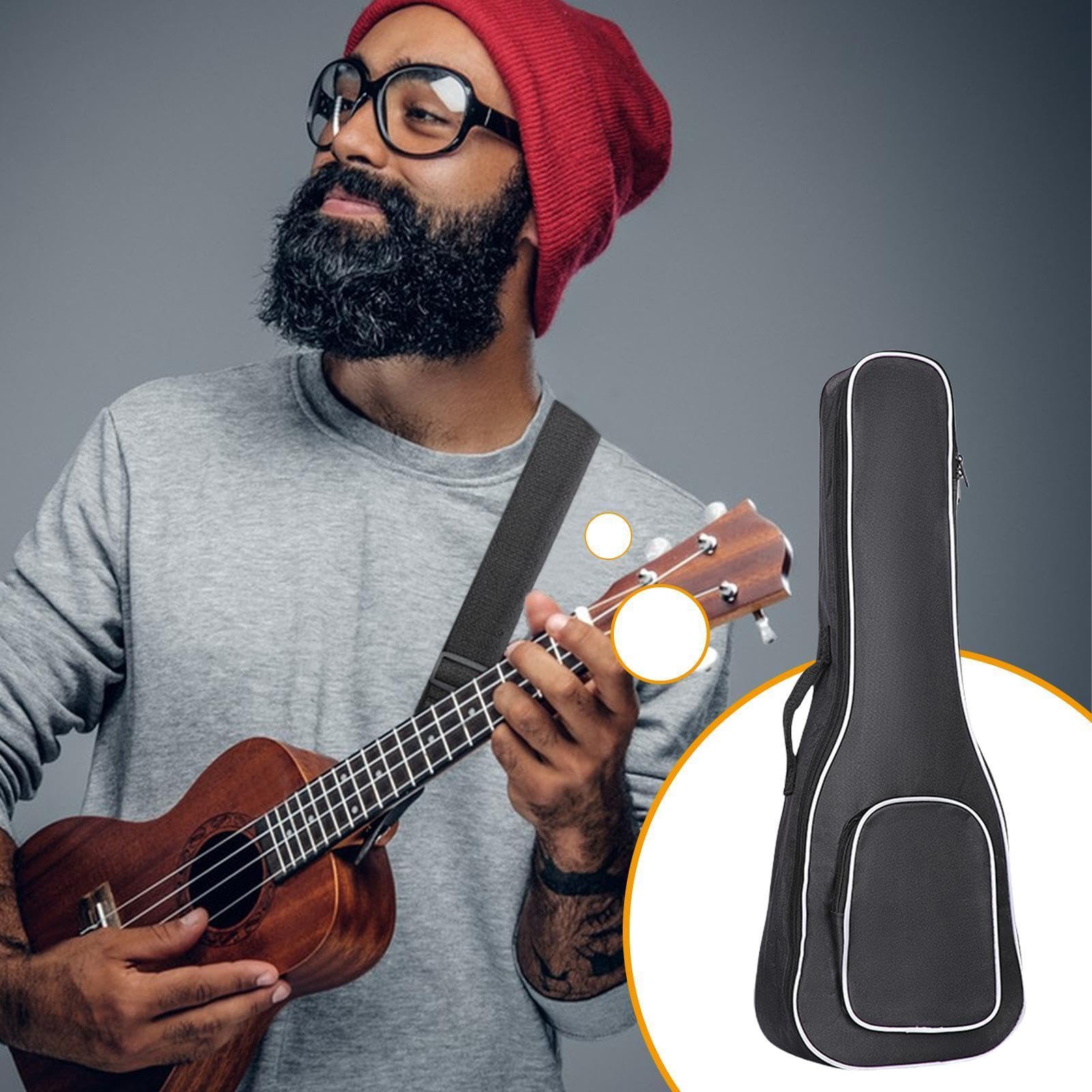 Sac Pour Ukulélé – Étui Rembourré Doux Portable Avec Bandoulière Réglable | Housse Rembourrée Pour Instruments, Porte-instruments À Cordes Légers, Sac De Protection Pour Les Voyages, Le Camping Et Les