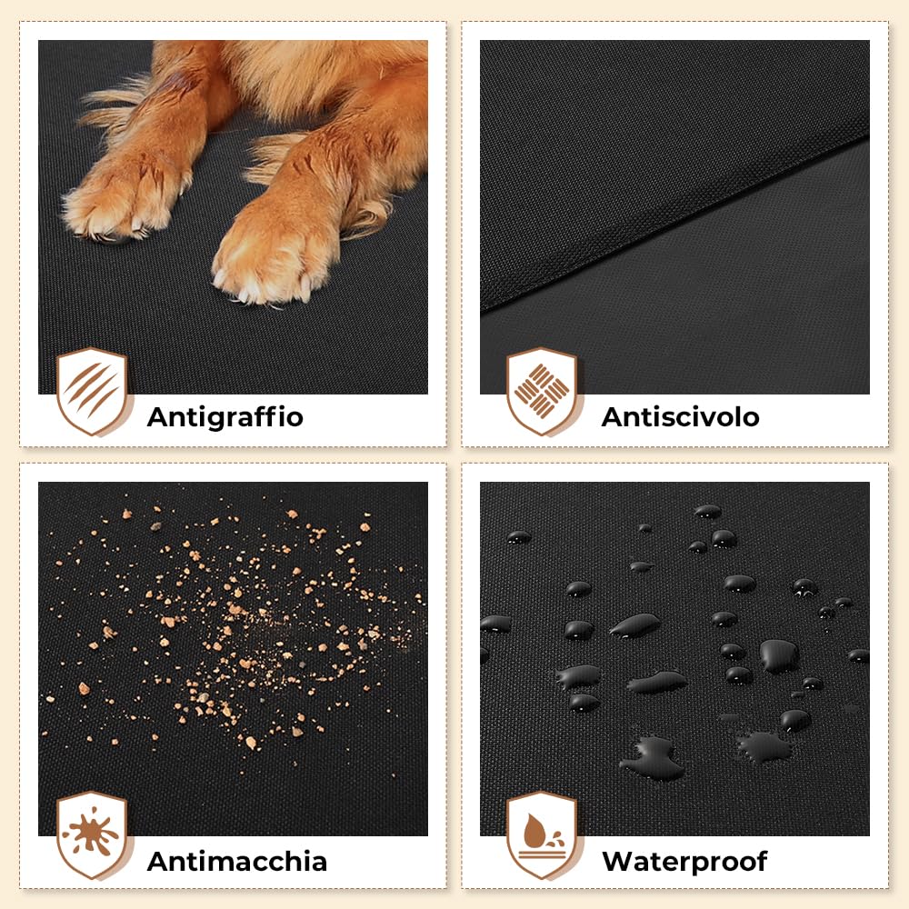 KYG Coprisedile Auto per Cani, 600D Oxford Impermeabile Antiscivolo e AntiGraffio, Coprisedile Posteriore Auto Universale, 146 * 146cm