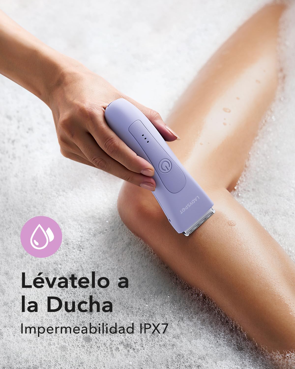 LADYSPOT Afeitadora Mujer, Rasuradora Mujer Zona Intima, Uso en Seco y en Mojad, IPX7 Impermeable, Afeitadora Corporal Recargable, Depiladora Electrica Pubis