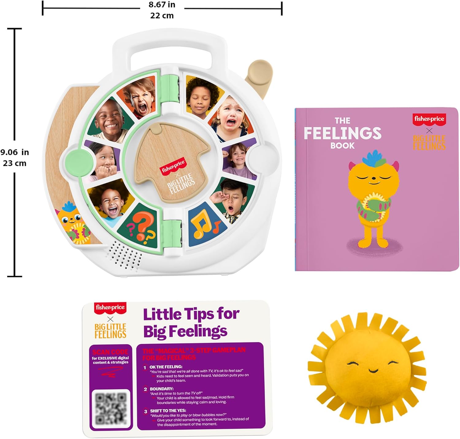 Fisher-Price Toddler Toys Big Little Feelings Calm Down Kit, 4-Piece Set of Activities & Parenting Tips for Social Emotional Development Kids Ages 2+ Years