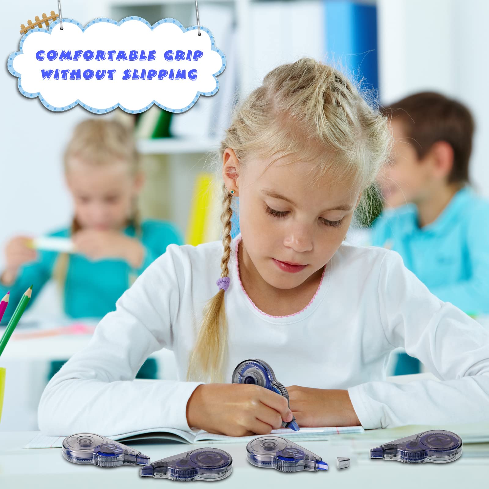 Chivao Korrekturband für Klassenzimmer, einfach zu bedienen, Applikator, durchscheinend, für Schule, Büro, Notizbuch, 0,5 x 100 m, Weiß, 100 Stück