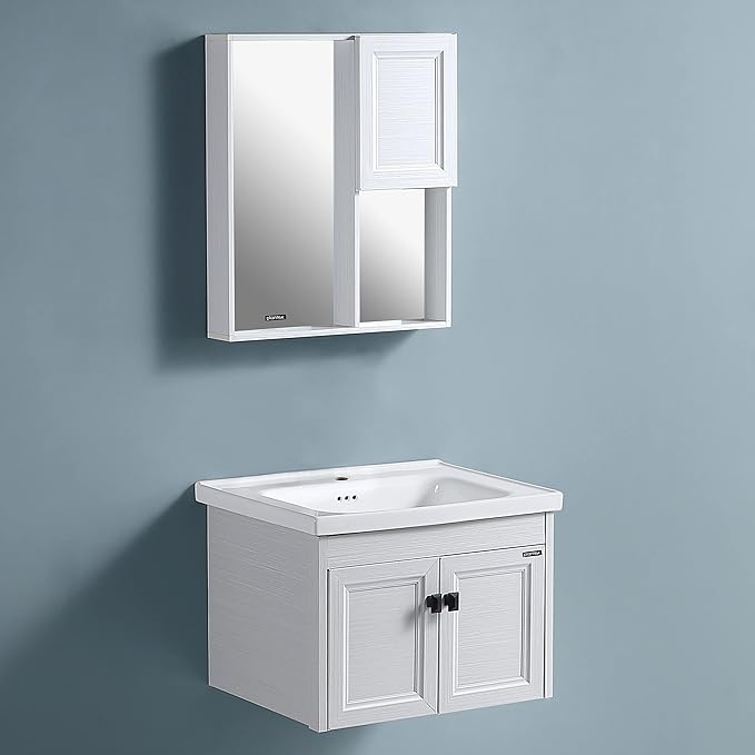 Plantex Aluminum Bathroom Vanity Set/Glass Mirror