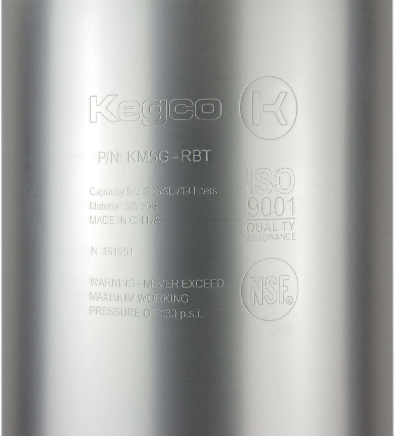 Top view of the Kegco keg lid with ball lock fittings and pressure relief valve