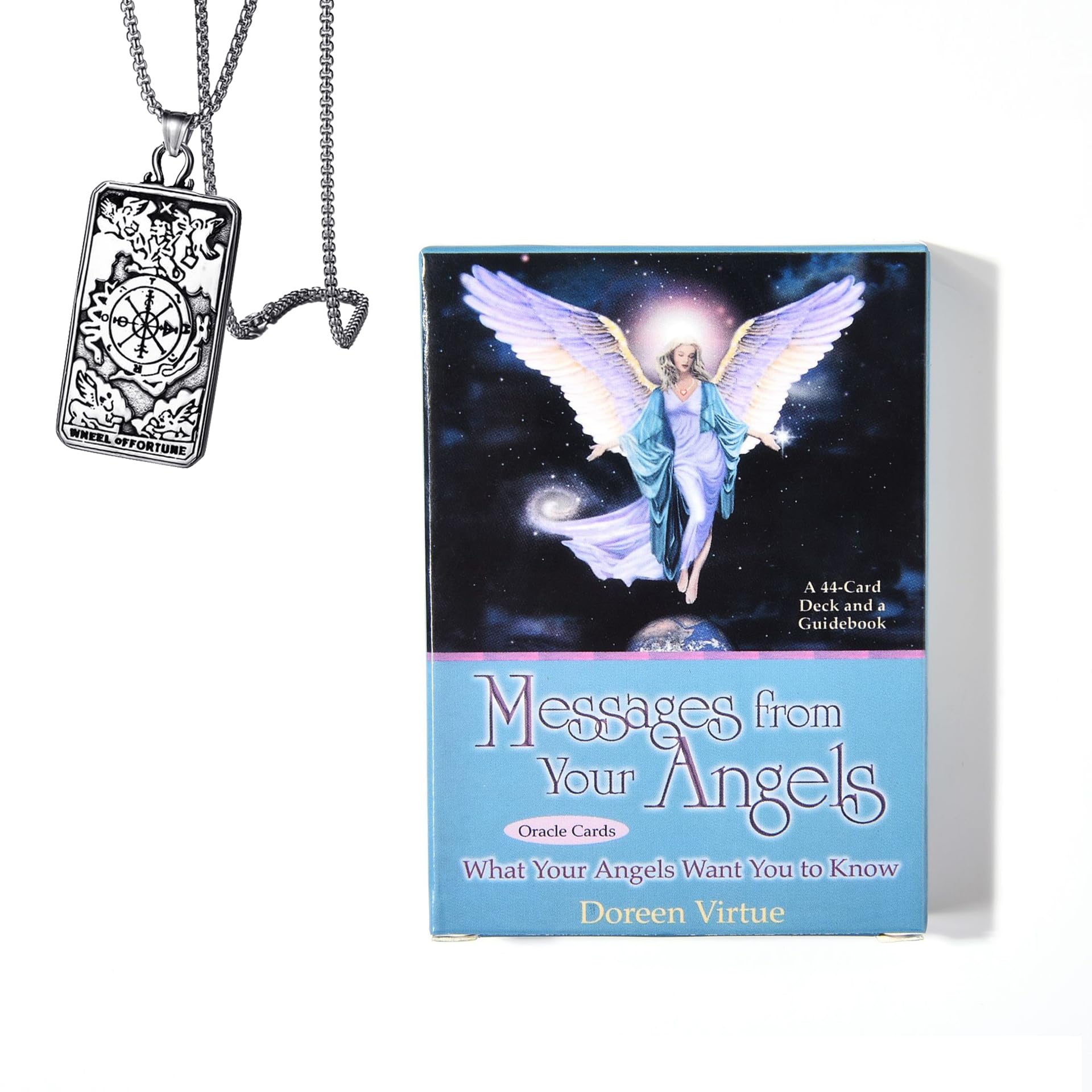 Messages From Your Angels Cards - Pocket Edition, Copper Paper, Ideal for Beginners, Includes Cards & Necklace