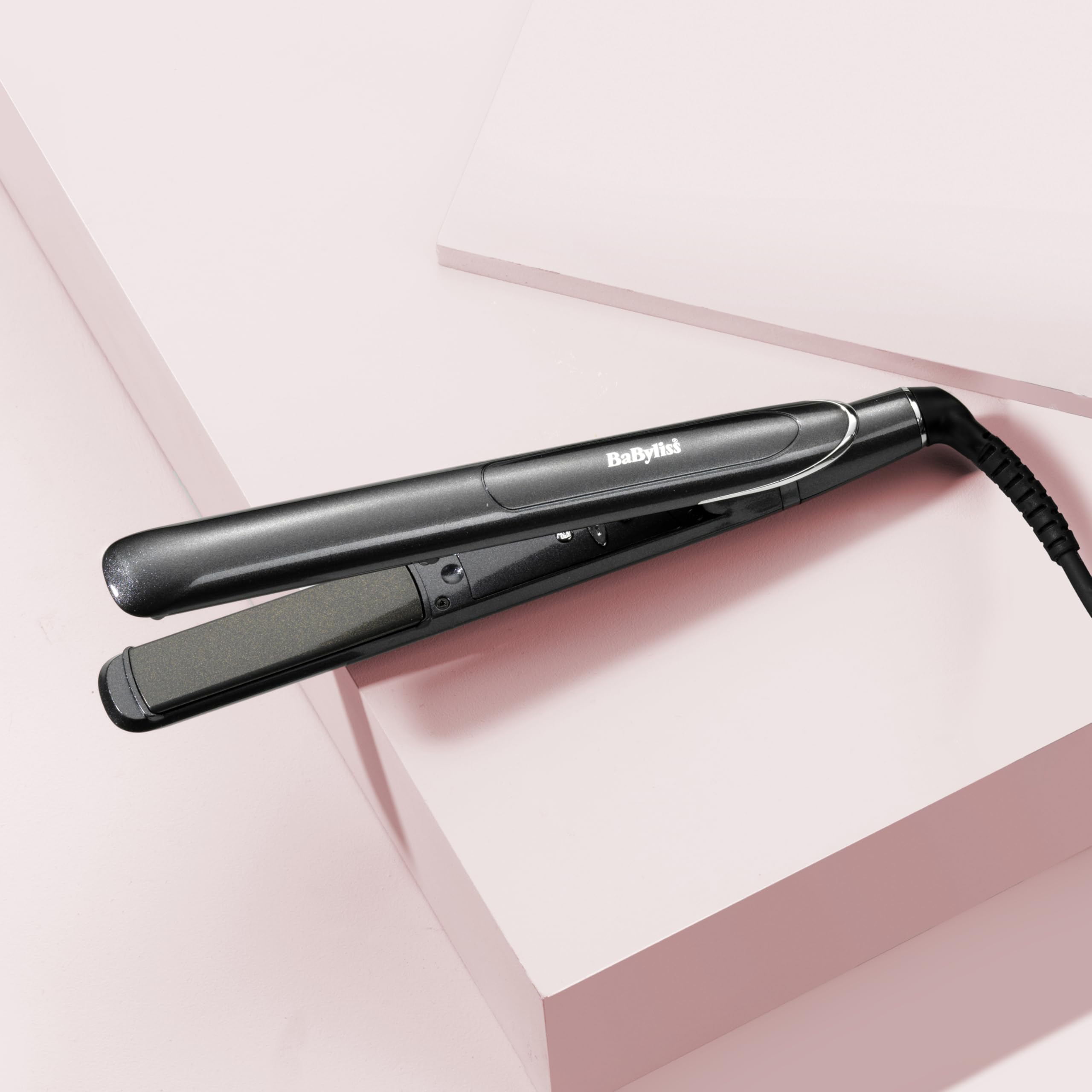 BaByliss ST259E Plancha de pelo profesional Platinum Diamond 235, Iónica, Función Memoria, 140°C - 235°C, Placas cerámicas, compacta