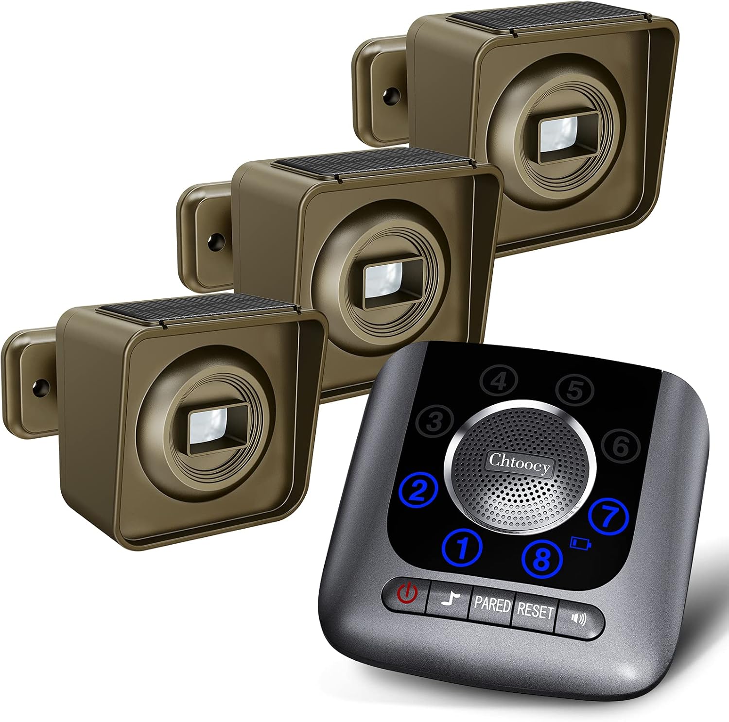 Chtoocy Solar Driveway Alarm Wireless Long Range 3000ft