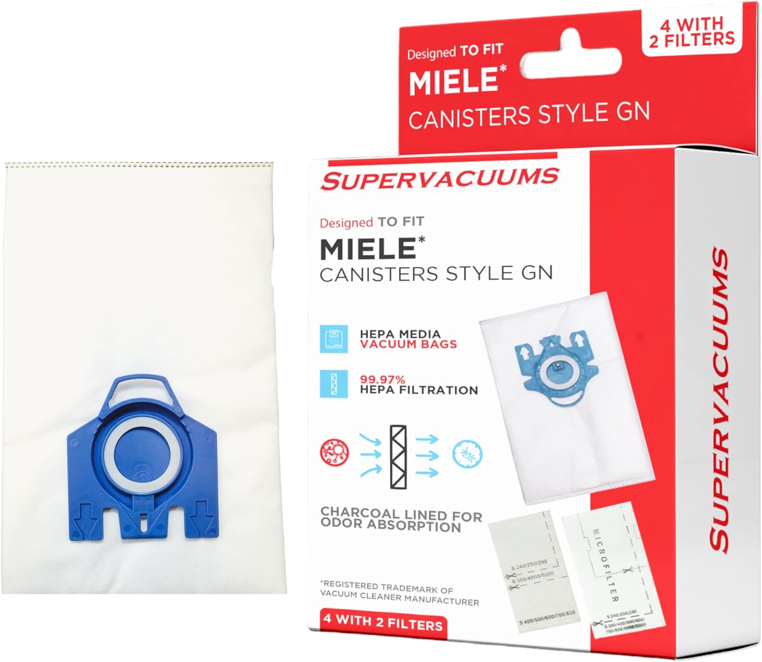 Supervacuums Deluxe GN Style Charcoal HEPA Canister Vacuum