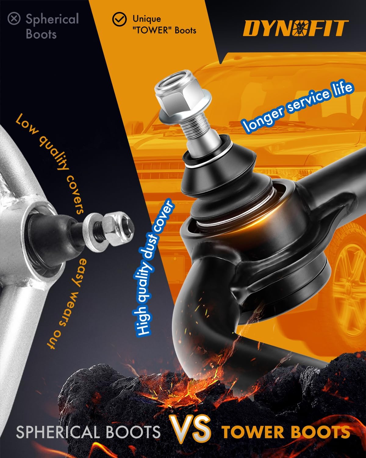 Dynofit Upper Control Arms for 2-4" Lift 2004-2023 Toyota Tacoma (2nd & 3rd Gen), Front Automotive Suspension Replacement Control Arms for Tacoma Pre Runner and Hilux, Set of 2-Piece UCAs