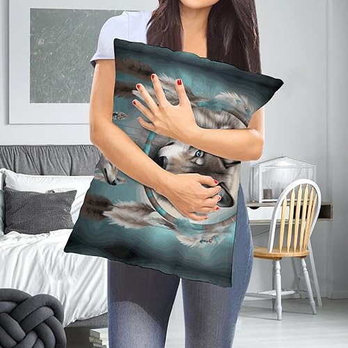 Miniatura 6 de Wolf Dream Catcher - Juego de 1 funda de almohada rectangular decorativa de 12 x 20 pulgadas, fundas de cojín oblongas para decoración al aire libre
