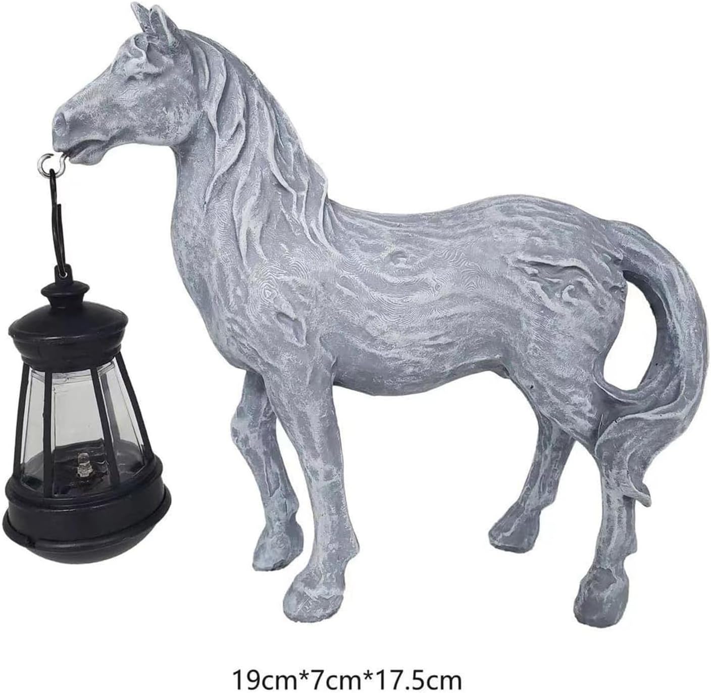Solar Garden Horse Figurine with Lantern - Outdoor Farmhouse Statue, Whimsical Decor for Indoor Home - Housewarming Gift for Mom Grandma (Bronze)