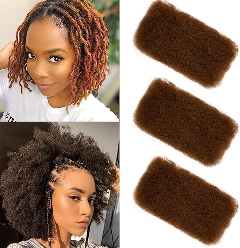 FASHION IDOL Afro Kinkys Bulk Human Hair for Dreadlock Extensions Loc Repair Bra