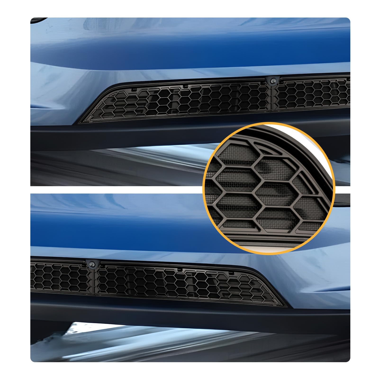 [Lot de 2] LFOTPP Grilles de Calandre Avant pour Tesla Model Y Juniper 2025 2026 2027, Sortie d'air Pare-chocs Inférieur Grilles d'aération Avant de Remplacement pour Tesla Model Y Accessoires
