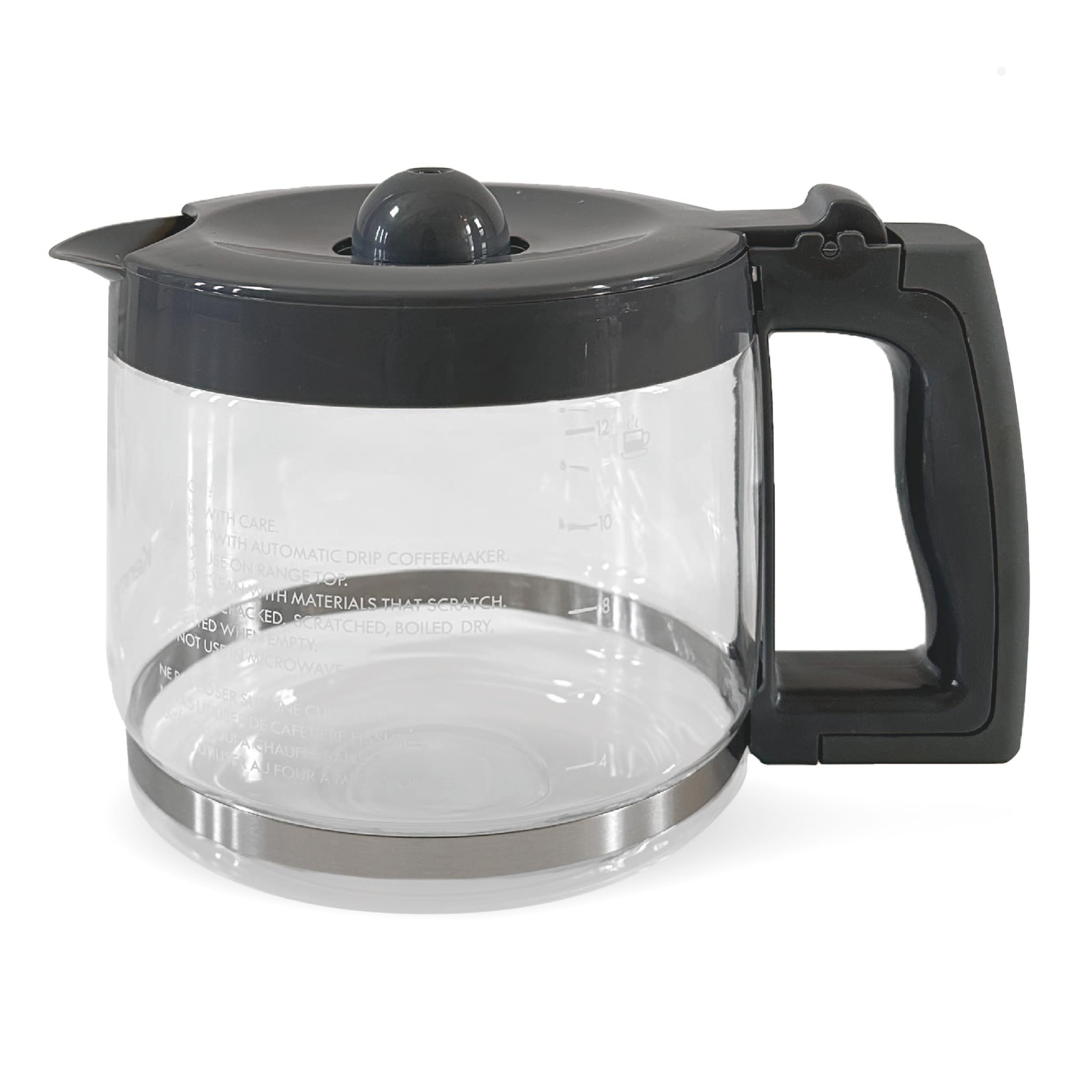 Replacement Coffee Maker Carafe Compatible with Kenmore 100.40707310, Grey Handle & Lid
