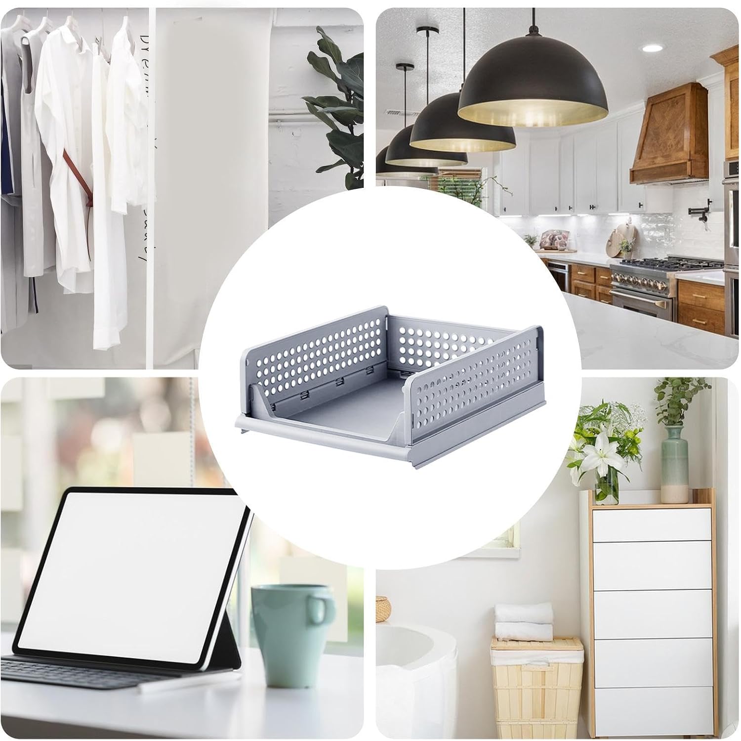 Stackable Storage Drawers | Stackable Foldable Home Box | Closet Storage Organizer | for Clothing Bathroom Kitchen Sweater Towel RV Sock Pants Purse Shirt Offices Laundry