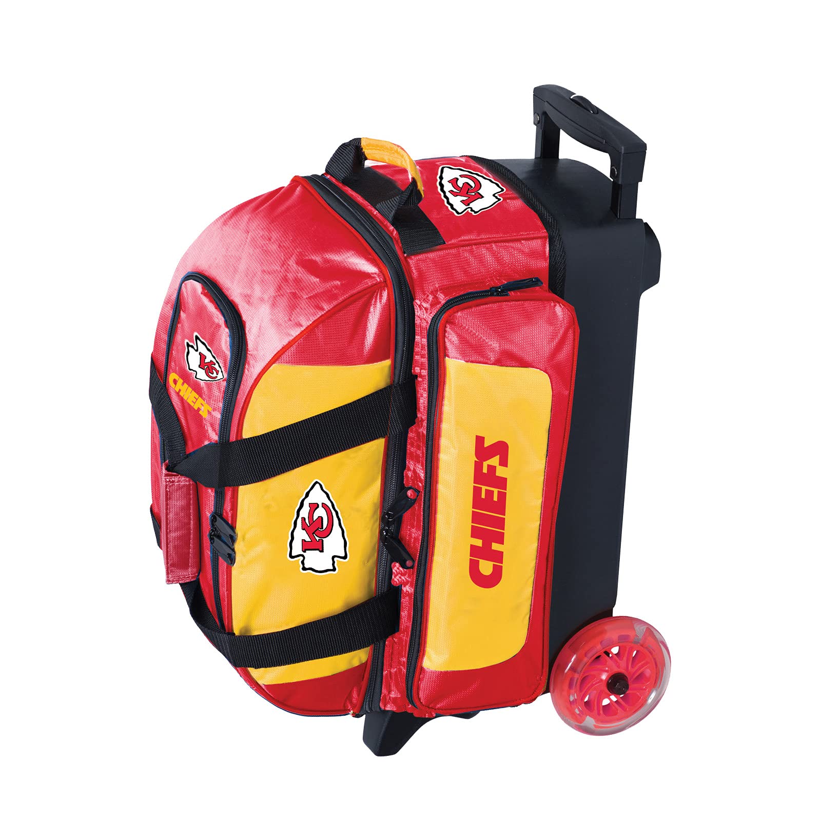 Strikeforce Bowling NFL Two Ball Bowling Roller Bag with Ball, Shoe and Accessory Pockets