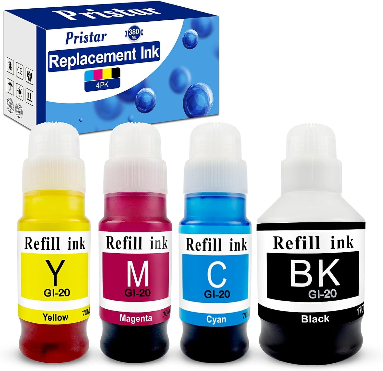Pristar GI20 Ink Bottles G6020 G7020 G5020 Ink Refill