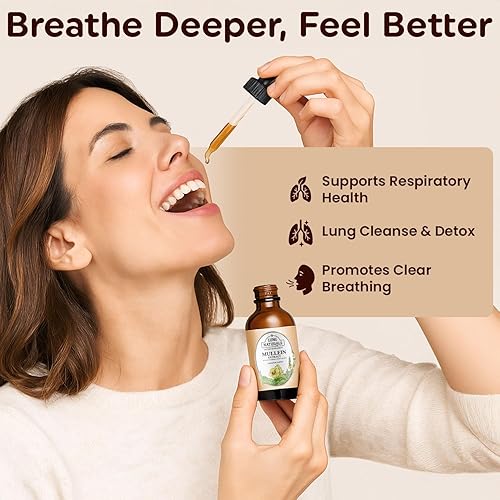 Miniatura 2 de Lung Naturals Gotas de gordolobo para pulmones, extracto concentrado de hoja de gordolobo 101 para salud respiratoria, sabor natural de fresa y