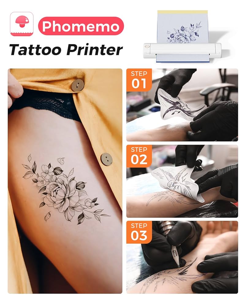 M08F-TATTOO Bluetoothタトゥープリンター Amazon.com: Phomemo Tattoo Stencil Printer, M08F Wireless