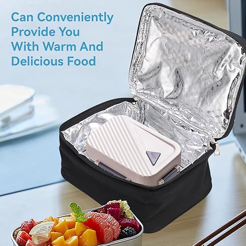 Miniatura 4 de Cyrank Microondas portátil para viajes, calentador de alimentos alimentado por USB, lonchera eléctrica calentada para comidas, mini horno portátil