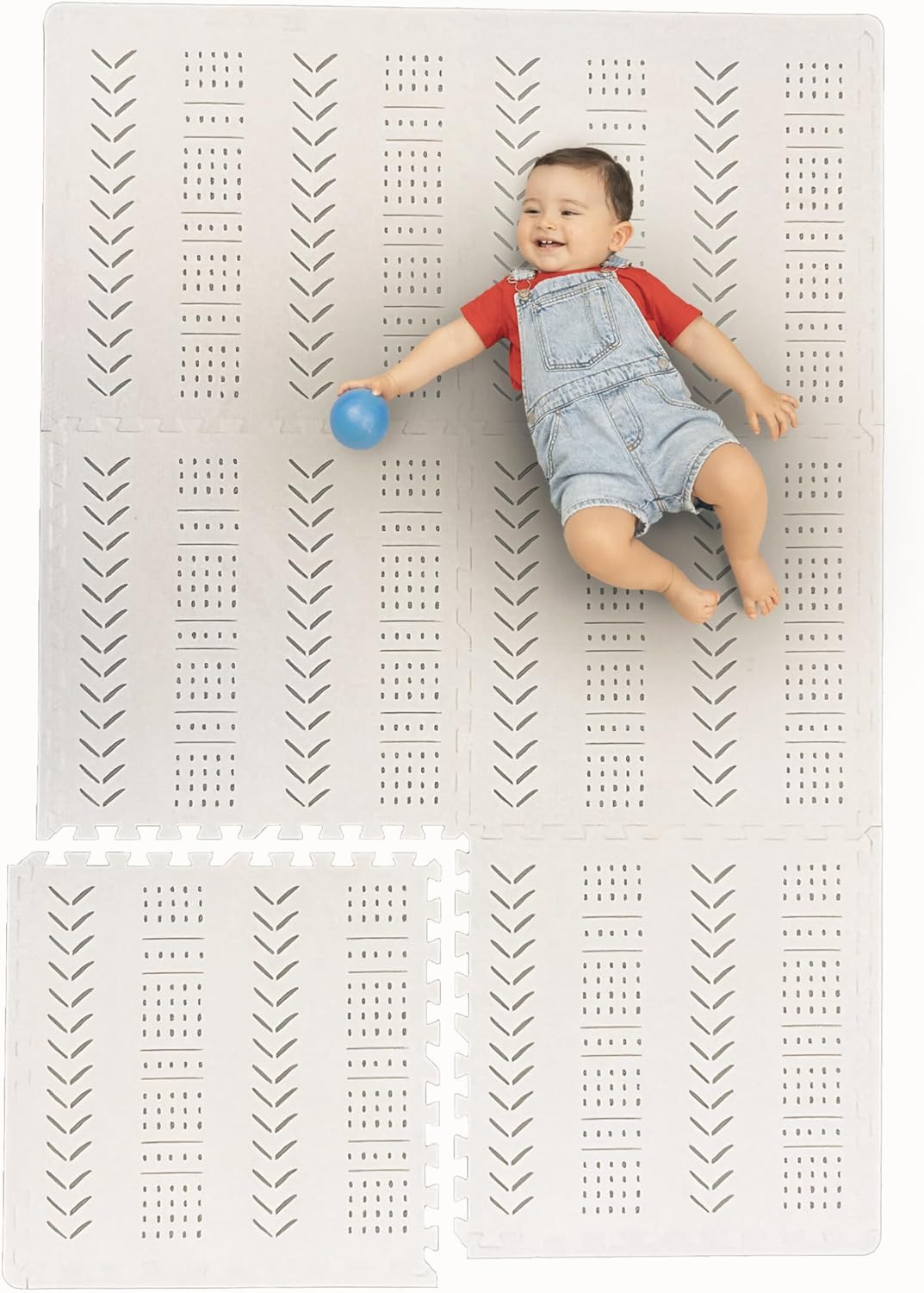 Baby Mat for Boys and Girls Foam Foami Foami - Baby Floor Super Soft and Thick EVA Foam Children's Play Mat Boho Beige