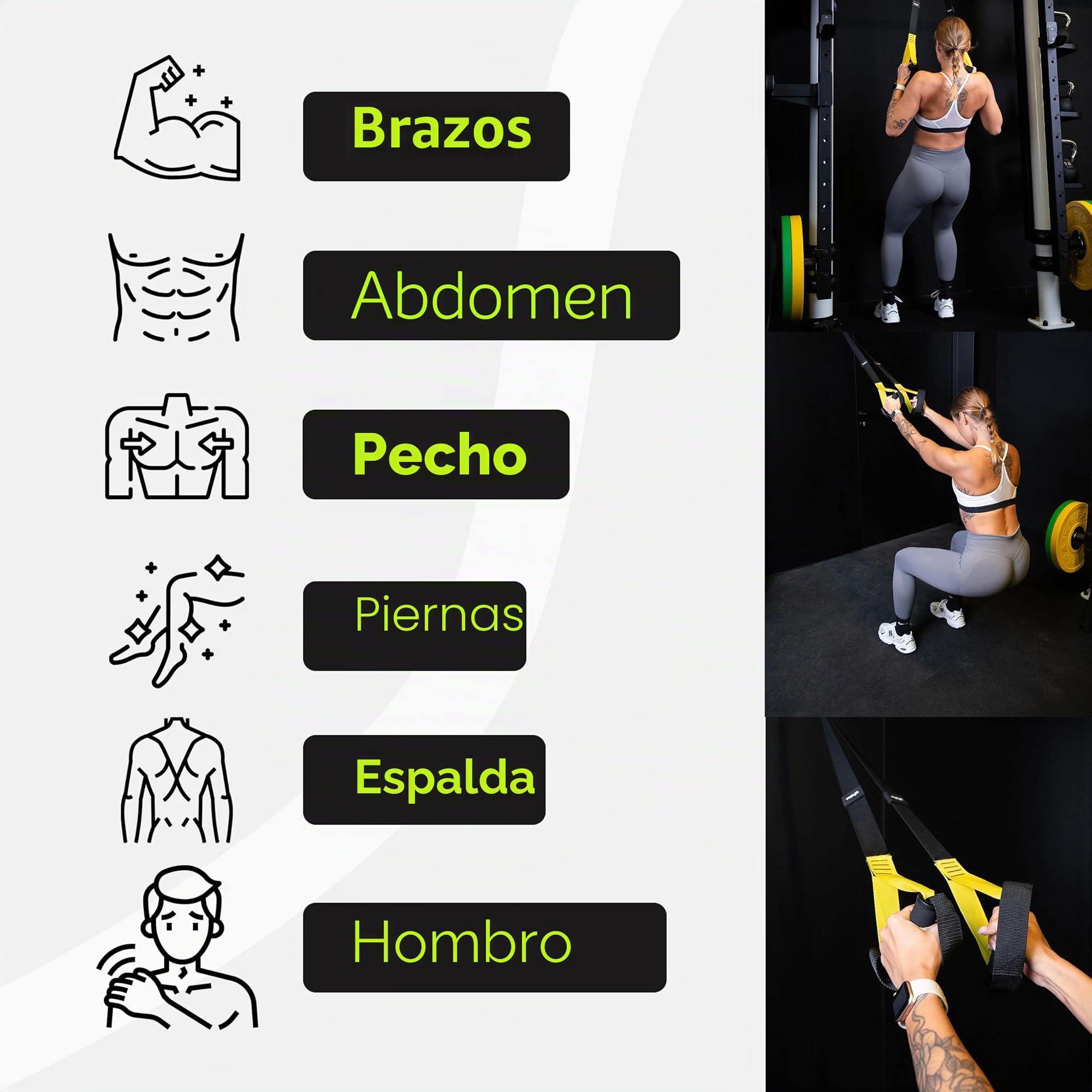 Fizyo TRX Cintas de Entrenamiento – Entrenamiento en Suspensión para Todo el Cuerpo para Mujeres y Hombres, con Anclaje para Puerta – Ideal para Casa y Viajes – Cintas de Suspensión Fitness