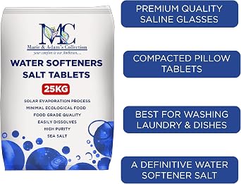 25 Kg Salt Tablets | Water Softener | Food Grade | Compatible to All Water Softner Machines 100% Genuine British water softener salt tablets 25kg, Salt Tablet 1 pack