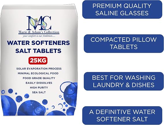 25 Kg Salt Tablets | Water Softener | Food Grade | Compatible to All Water Softner Machines 100% Genuine British water softener salt tablets 25kg, Salt Tablet 1 pack