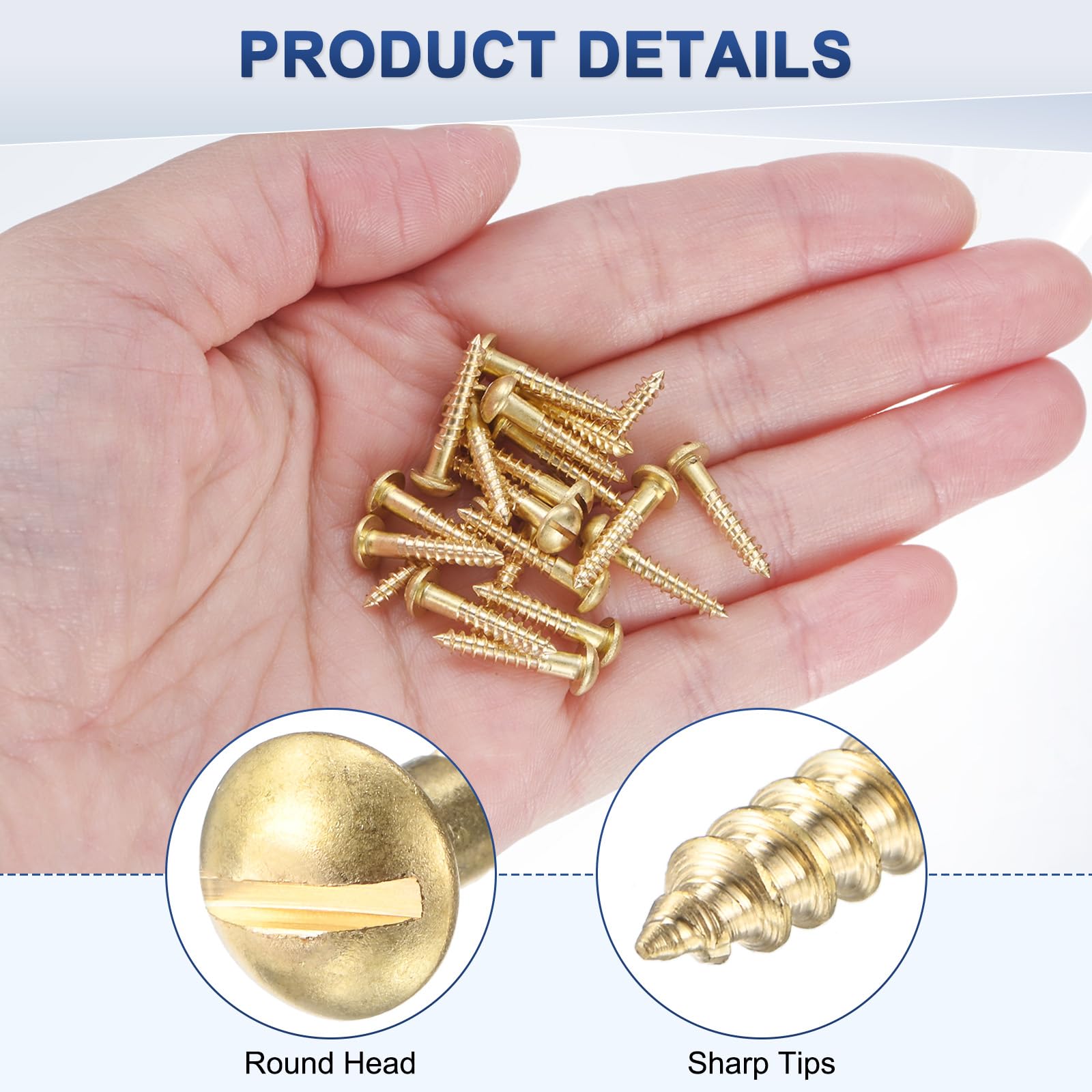M METERXITY 20-Pack Wood Screws - Image 2