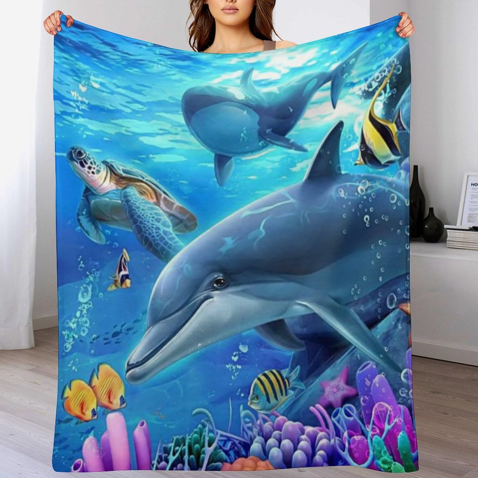 Couverture dauphin confortable pour des instants de tendresse en famille