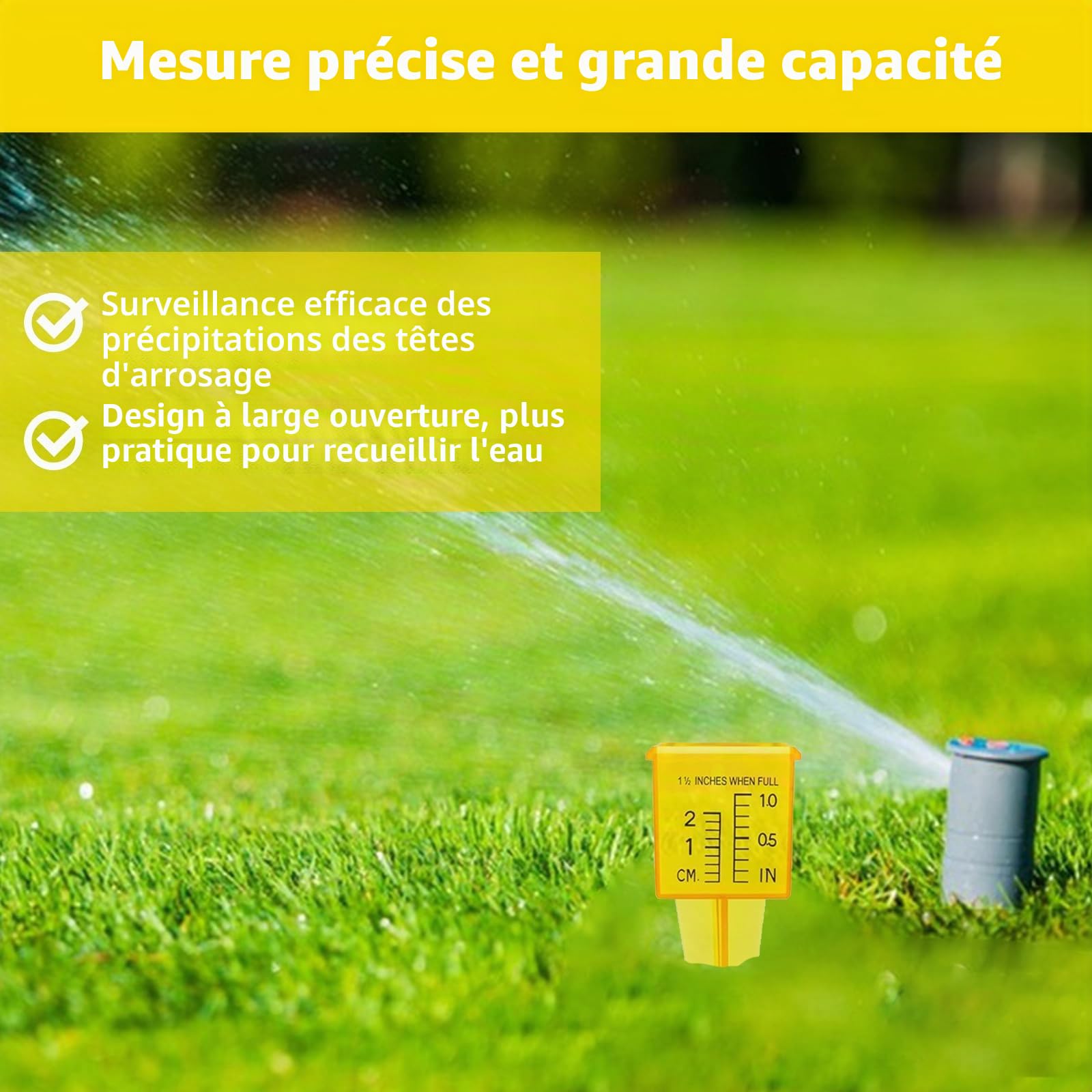 Tefola Lot de 20 pluviomètres de jardin pour surveillance des précipitations, avec piquet, en plastique avec 2 unités en cm et pouces, pour jardins, potagers
