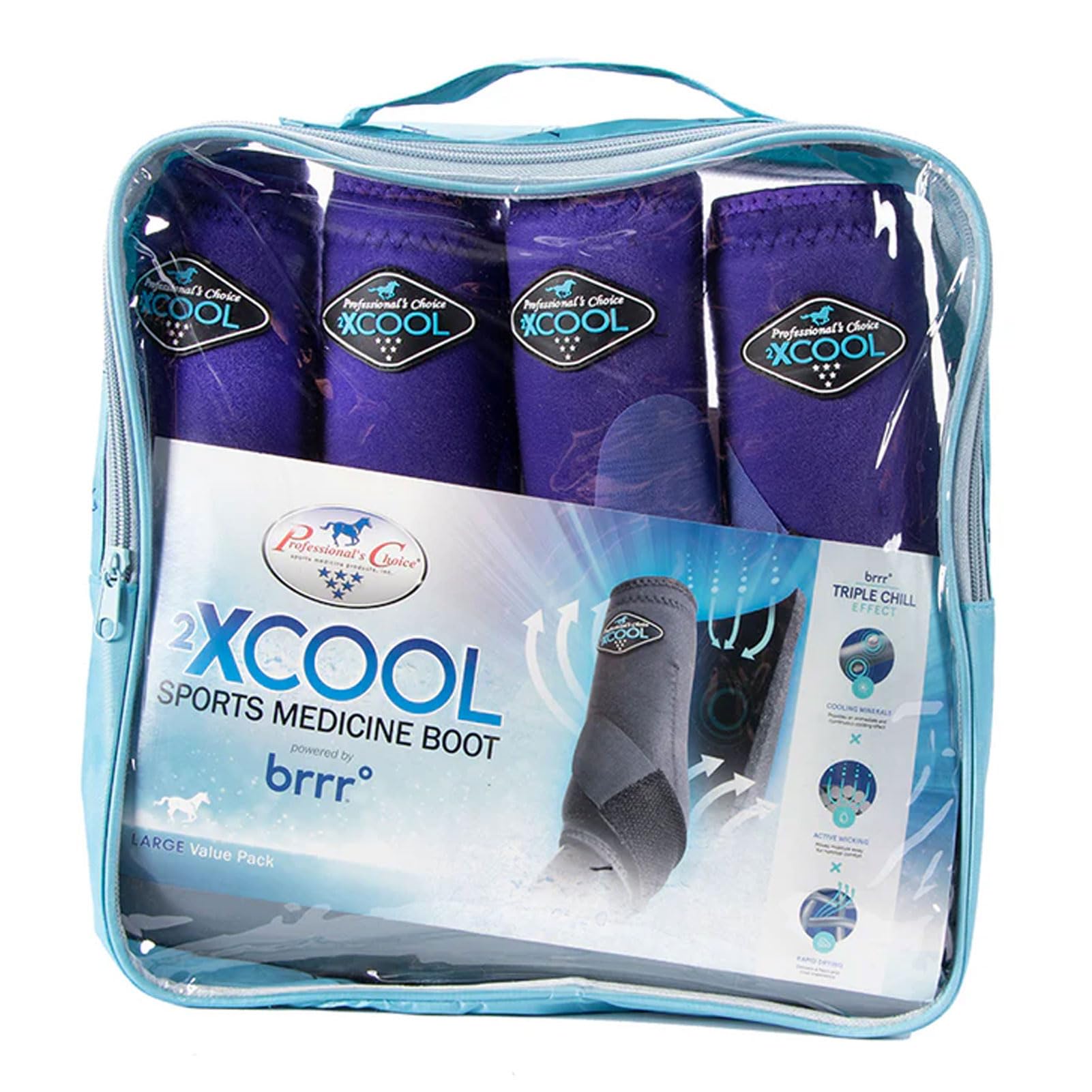 Professional's Choice 2XCOOL - Botas Deportivas de Medicina para Caballos | Diseño Protector y Transpirable para máxima Comodidad y Durabilidad en Caballos Activos | Paquete económico de 4