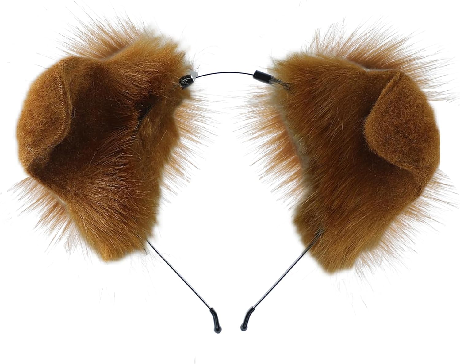 QUICOMP Cute Puppy Ears Headband Brown Spotty Dog Ear Hairband Plush Animal Ears (Pure Brown)