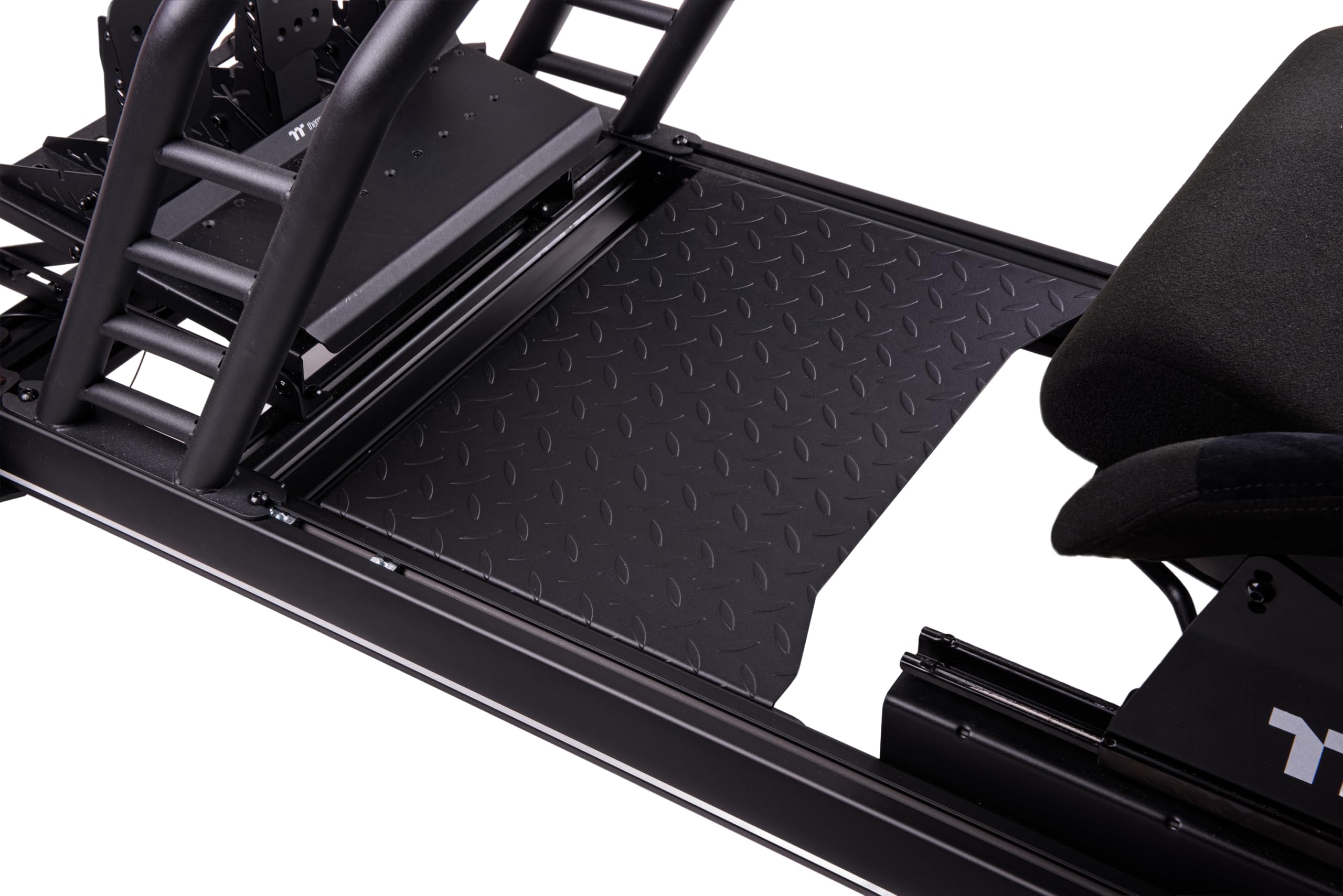 Thermaltake Sim Rig Floor | Simulator Cockpit Accessory | Anti‑Slip Steel Foot Plate | TT Racing Ecosystem | Black