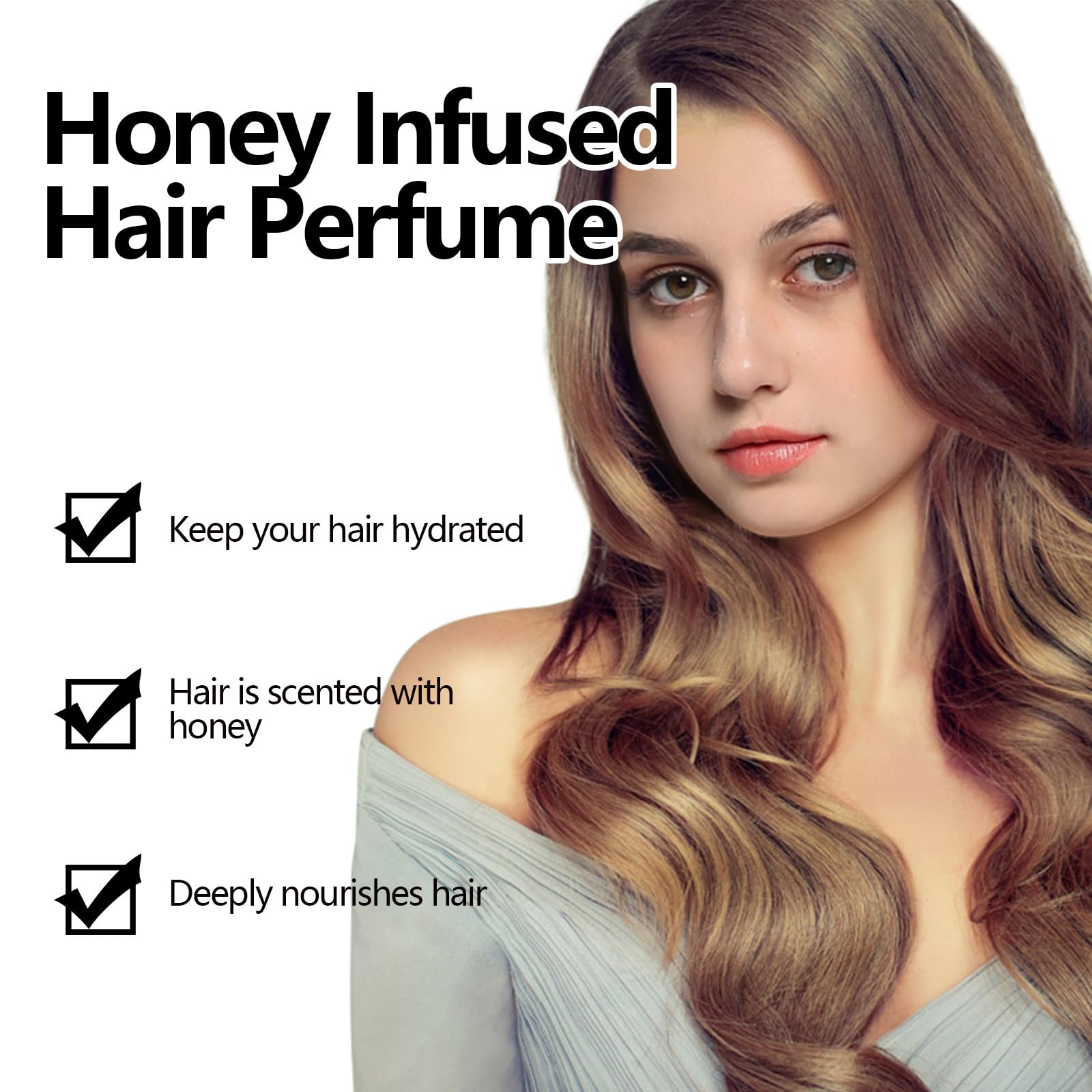 Perfume de feromonas para cabello con miel, aceite esencial nutritivo e hidratante