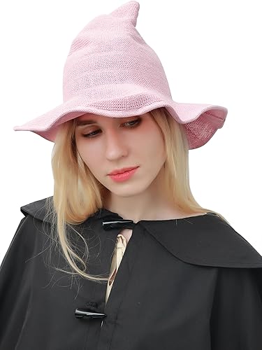 Miniatura 5 de DAZCOS Sombrero de bruja de punto multicolor transpirable de ala ancha plegable para mujer, disfraz de Navidad